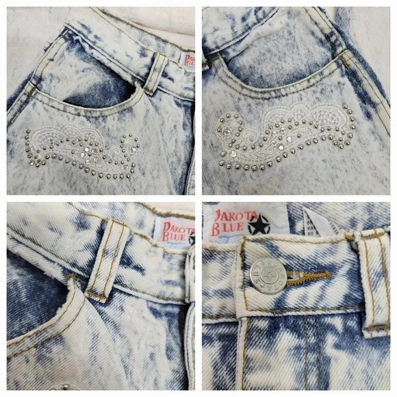 🌴3/$15🌴 80s Dakota Blue Jeanswear acid washed womens jeans Size 5 Embellished - Picture 12 of 16